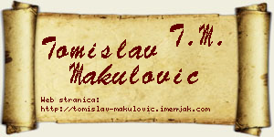 Tomislav Makulović vizit kartica